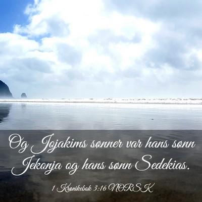 Picture 03 - 1 Krønikebok 3:16 NORSK - Og Jojakims sønner var hans sønn Jekonja og - Bible Verse Picture