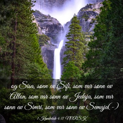 Picture 03 - 1 Krønikebok 4:37 NORSK - og Sisa, sønn av Sifi, som var sønn av Allon, - Bible Verse Picture