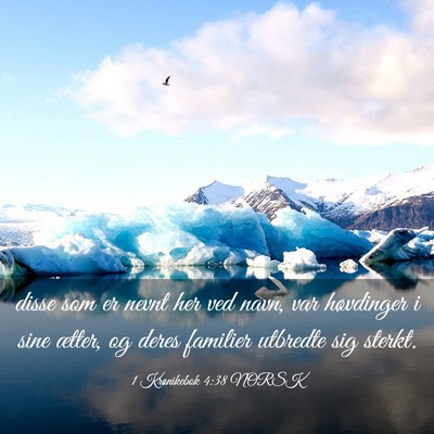 Picture 03 - 1 Krønikebok 4:38 NORSK - disse som er nevnt her ved navn, var høvdinger i - Bible Verse Picture