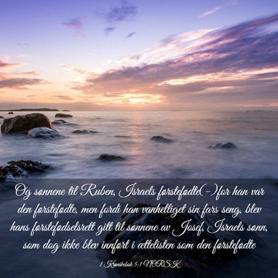 Picture 03 - 1 Krønikebok 5:1 NORSK - Og sønnene til Ruben, Israels - Bible Verse Picture