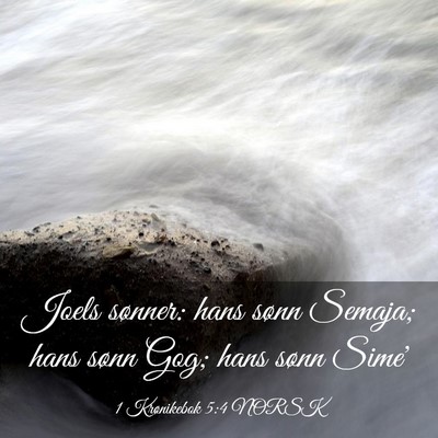 Picture 03 - 1 Krønikebok 5:4 NORSK - Joels sønner: hans sønn Semaja; hans sønn Gog; - Bible Verse Picture