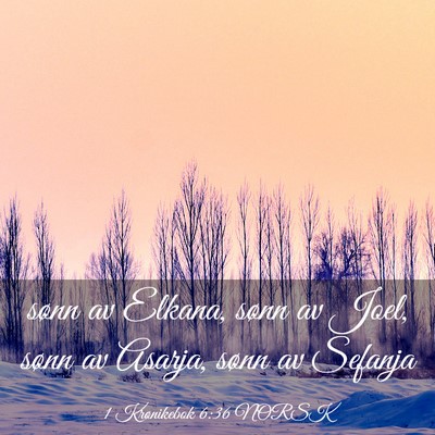Picture 03 - 1 Krønikebok 6:36 NORSK - sønn av Elkana, sønn av Joel, sønn av Asarja, - Bible Verse Picture