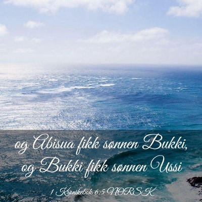 Picture 03 - 1 Krønikebok 6:5 NORSK - og Abisua fikk sønnen Bukki, og Bukki fikk - Bible Verse Picture