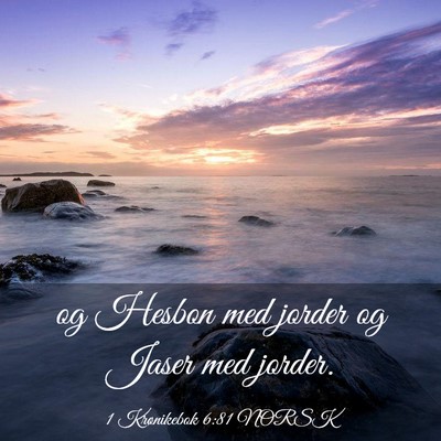 Picture 03 - 1 Krønikebok 6:81 NORSK - og Hesbon med jorder og Jaser med - Bible Verse Picture
