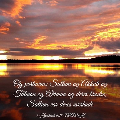 Picture 03 - 1 Krønikebok 9:17 NORSK - Og portnerne: Sallum og Akkub og Talmon og Akiman - Bible Verse Picture