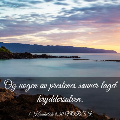 Picture 03 - 1 Krønikebok 9:30 NORSK - Og nogen av prestenes sønner laget - Bible Verse Picture