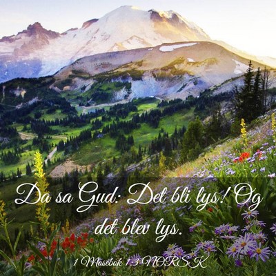 Picture 03 - 1 Mosebok 1:3 NORSK - Da sa Gud: Det bli lys! Og det blev - Bible Verse Picture