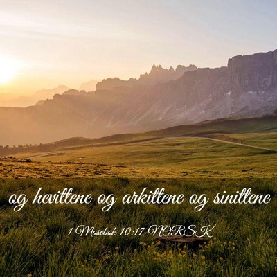 Picture 03 - 1 Mosebok 10:17 NORSK - og hevittene og arkittene og - Bible Verse Picture