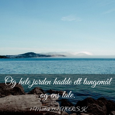 Picture 03 - 1 Mosebok 11:1 NORSK - Og hele jorden hadde ett tungemål og ens - Bible Verse Picture
