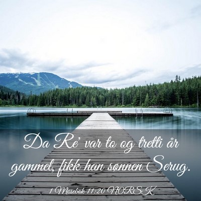 Picture 03 - 1 Mosebok 11:20 NORSK - Da Re' var to og tretti år gammel, fikk han - Bible Verse Picture