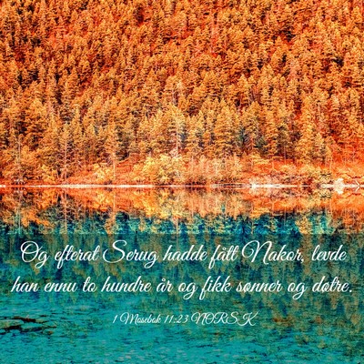 Picture 03 - 1 Mosebok 11:23 NORSK - Og efterat Serug hadde fått Nakor, levde han - Bible Verse Picture