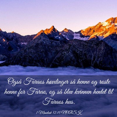 Picture 03 - 1 Mosebok 12:15 NORSK - Også Faraos høvdinger så henne og roste henne - Bible Verse Picture