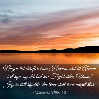 Picture 03 - 1 Mosebok 15:1 NORSK - Nogen tid derefter kom Herrens ord til Abram i et - Bible Verse Picture