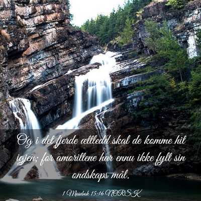 Picture 03 - 1 Mosebok 15:16 NORSK - Og i det fjerde ættledd skal de komme hit igjen; - Bible Verse Picture