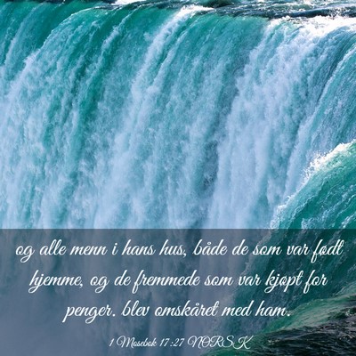 Picture 03 - 1 Mosebok 17:27 NORSK - og alle menn i hans hus, både de som var født - Bible Verse Picture