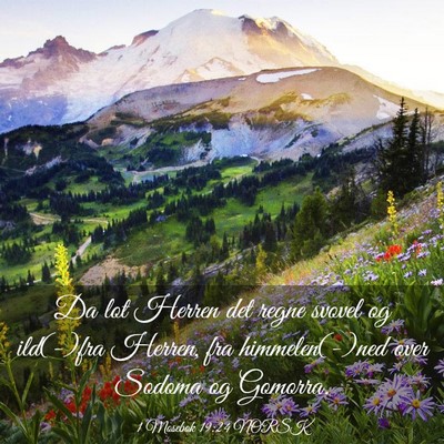 Picture 03 - 1 Mosebok 19:24 NORSK - Da lot Herren det regne svovel og ild(-)fra - Bible Verse Picture