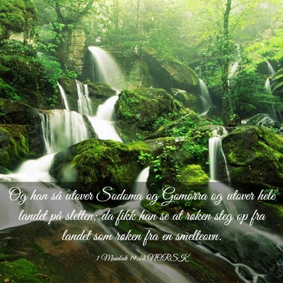 Picture 03 - 1 Mosebok 19:28 NORSK - Og han så utover Sodoma og Gomorra og utover - Bible Verse Picture