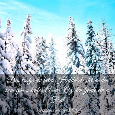 Picture 03 - 1 Mosebok 2:14 NORSK - Den tredje elv heter Hiddekel; det er den som - Bible Verse Picture