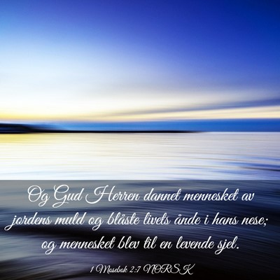 Picture 03 - 1 Mosebok 2:7 NORSK - Og Gud Herren dannet mennesket av jordens muld og - Bible Verse Picture