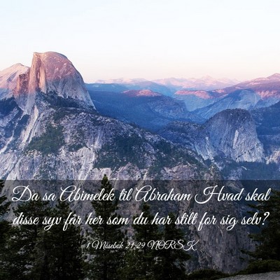 Picture 03 - 1 Mosebok 21:29 NORSK - Da sa Abimelek til Abraham Hvad skal disse syv - Bible Verse Picture