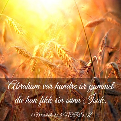 Picture 03 - 1 Mosebok 21:5 NORSK - Abraham var hundre år gammel da han fikk sin - Bible Verse Picture