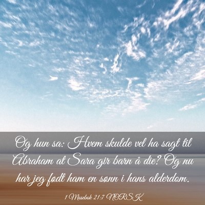 Picture 03 - 1 Mosebok 21:7 NORSK - Og hun sa: Hvem skulde vel ha sagt til Abraham at - Bible Verse Picture