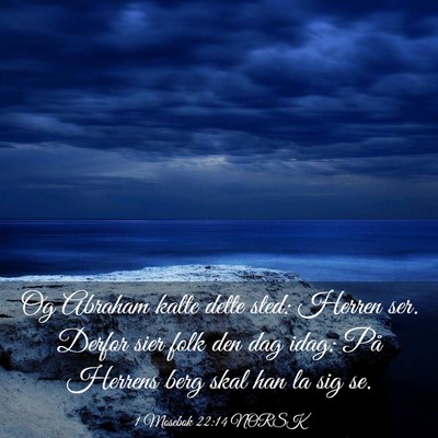 Picture 03 - 1 Mosebok 22:14 NORSK - Og Abraham kalte dette sted: Herren ser. Derfor - Bible Verse Picture