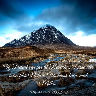 Picture 03 - 1 Mosebok 22:23 NORSK - Og Betuel var far til Rebekka. Disse åtte barn - Bible Verse Picture