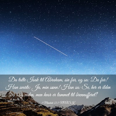 Picture 03 - 1 Mosebok 22:7 NORSK - Da talte Isak til Abraham, sin far, og sa: Du - Bible Verse Picture