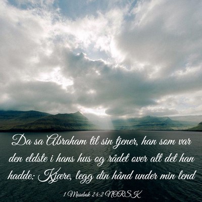 Picture 03 - 1 Mosebok 24:2 NORSK - Da sa Abraham til sin tjener, han som var den - Bible Verse Picture