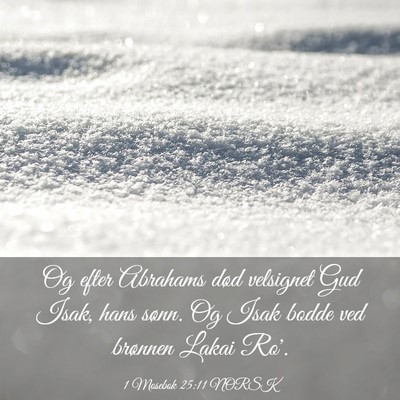 Picture 03 - 1 Mosebok 25:11 NORSK - Og efter Abrahams død velsignet Gud Isak, hans - Bible Verse Picture