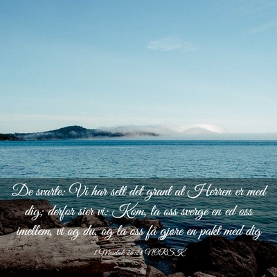 Picture 03 - 1 Mosebok 26:28 NORSK - De svarte: Vi har sett det grant at Herren er med - Bible Verse Picture
