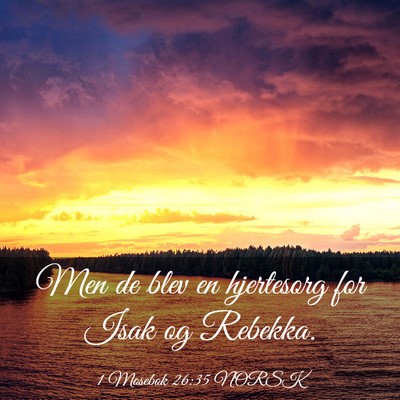 Picture 03 - 1 Mosebok 26:35 NORSK - Men de blev en hjertesorg for Isak og - Bible Verse Picture