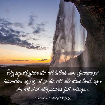Picture 03 - 1 Mosebok 26:4 NORSK - Og jeg vil gjøre din ætt tallrik som stjernene - Bible Verse Picture