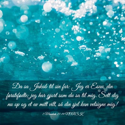 Picture 03 - 1 Mosebok 27:19 NORSK - Da sa Jakob til sin far: Jeg er Esau, din - Bible Verse Picture