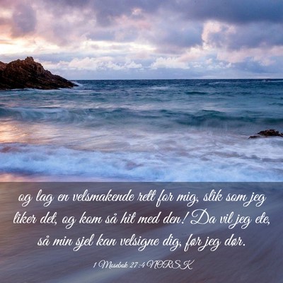 Picture 03 - 1 Mosebok 27:4 NORSK - og lag en velsmakende rett for mig, slik som jeg - Bible Verse Picture
