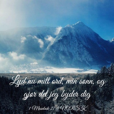 Picture 03 - 1 Mosebok 27:8 NORSK - Lyd nu mitt ord, min sønn, og gjør det jeg - Bible Verse Picture