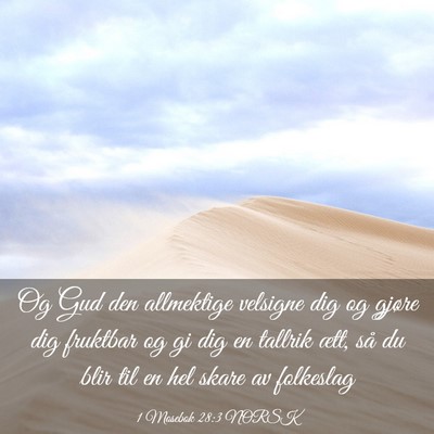 Picture 03 - 1 Mosebok 28:3 NORSK - Og Gud den allmektige velsigne dig og gjøre dig - Bible Verse Picture