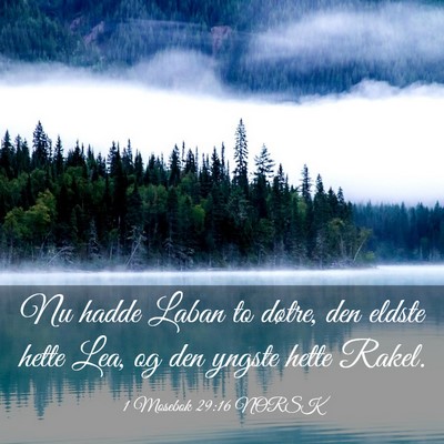 Picture 03 - 1 Mosebok 29:16 NORSK - Nu hadde Laban to døtre, den eldste hette Lea, - Bible Verse Picture