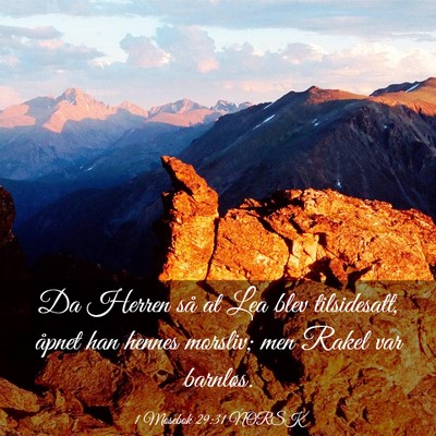 Picture 03 - 1 Mosebok 29:31 NORSK - Da Herren så at Lea blev tilsidesatt, åpnet han - Bible Verse Picture