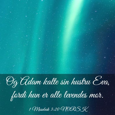 Picture 03 - 1 Mosebok 3:20 NORSK - Og Adam kalte sin hustru Eva, fordi hun er alle - Bible Verse Picture