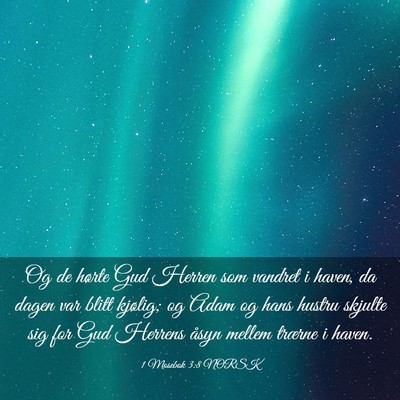 Picture 03 - 1 Mosebok 3:8 NORSK - Og de hørte Gud Herren som vandret i haven, da - Bible Verse Picture