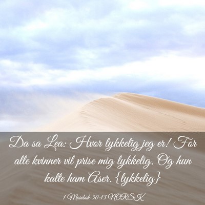 Picture 03 - 1 Mosebok 30:13 NORSK - Da sa Lea: Hvor lykkelig jeg er! For alle kvinner - Bible Verse Picture