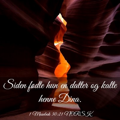 Picture 03 - 1 Mosebok 30:21 NORSK - Siden fødte hun en datter og kalte henne - Bible Verse Picture