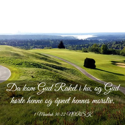 Picture 03 - 1 Mosebok 30:22 NORSK - Da kom Gud Rakel i hu, og Gud hørte henne og - Bible Verse Picture