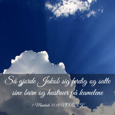 Picture 03 - 1 Mosebok 31:17 NORSK - Så gjorde Jakob sig ferdig og satte sine barn og - Bible Verse Picture