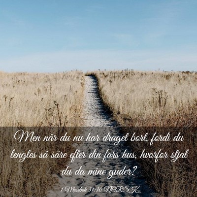 Picture 03 - 1 Mosebok 31:30 NORSK - Men når du nu har draget bort, fordi du lengtes - Bible Verse Picture