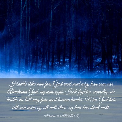 Picture 03 - 1 Mosebok 31:42 NORSK - Hadde ikke min fars Gud vært med mig, han som - Bible Verse Picture