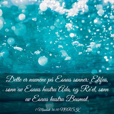 Picture 03 - 1 Mosebok 36:10 NORSK - Dette er navnene på Esaus sønner: Elifas, sønn - Bible Verse Picture