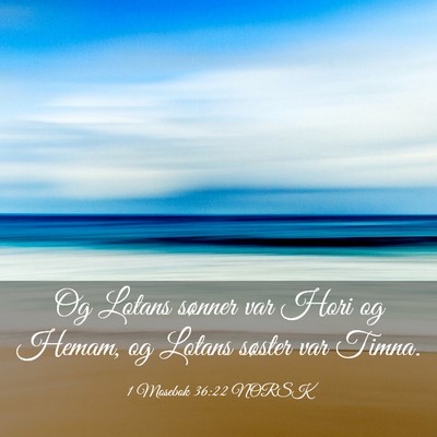 Picture 03 - 1 Mosebok 36:22 NORSK - Og Lotans sønner var Hori og Hemam, og Lotans - Bible Verse Picture